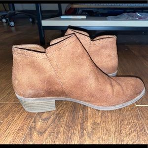 Brown Faux Suede Booties
